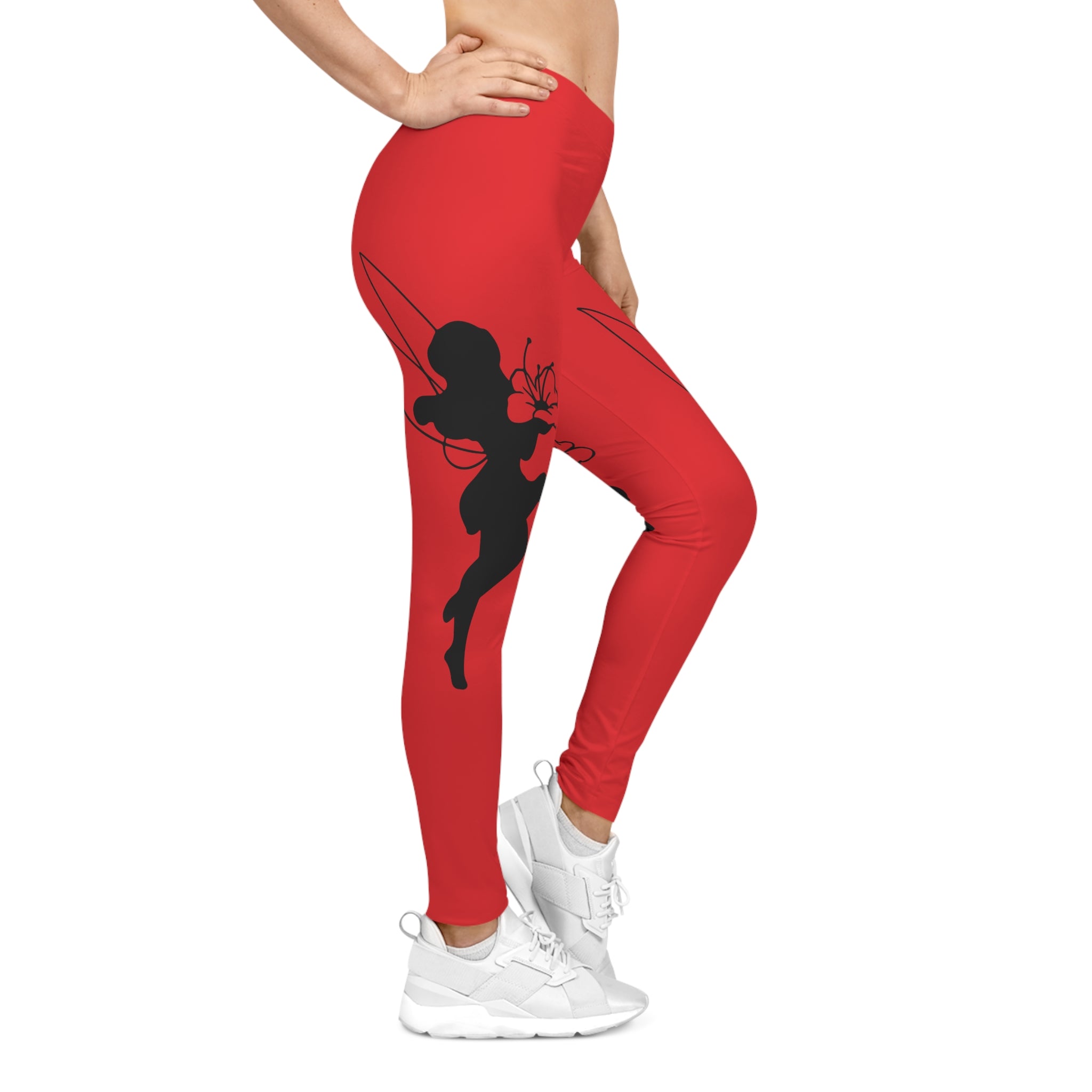 Bold Floral Silhouette Leggings for Women - Stylish & Comfortable Activewear